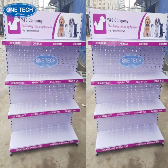 Đầu kệ siêu thị kết hợp banner quảng cáo tiện lợi